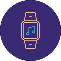 Music Line Two Color Circle Icon vector