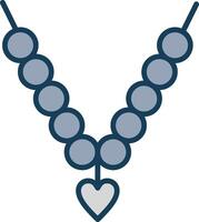 Necklace Line Filled Grey Icon vector