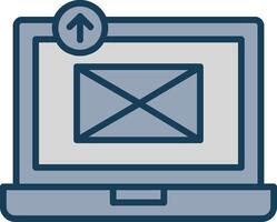 Sending Email Line Filled Grey Icon vector