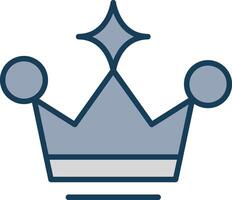 Crown Line Filled Grey Icon vector