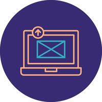 Sending Email Line Two Color Circle Icon vector