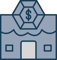 Pawn Shop Line Filled Grey Icon vector