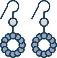 Earrings Line Filled Grey Icon vector