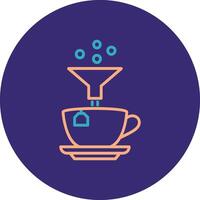Coffee Filter Line Two Color Circle Icon vector