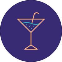 Martini Line Two Color Circle Icon vector