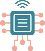 Computer Chip Glyph Two Color Icon vector