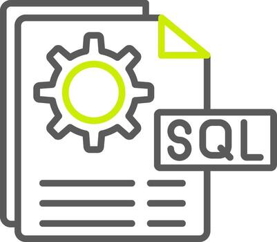 icono de dos colores de línea de archivo sql vector