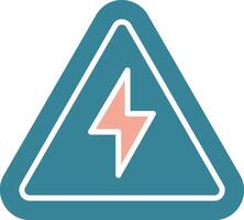 eléctrico peligro firmar glifo dos color icono vector