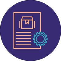 Order Processing Line Two Color Circle Icon vector
