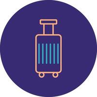 Luggage Line Two Color Circle Icon vector