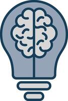 Brainstorm Line Filled Grey Icon vector