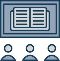 OnLine Filled Grey Learning Line Filled Grey Icon vector
