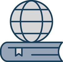 Global Education Line Filled Grey Icon vector