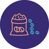 Bean Bag Line Two Color Circle Icon vector