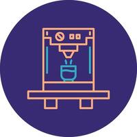 Coffee Machine Line Two Color Circle Icon vector