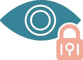 Retinal Scan Glyph Two Color Icon vector