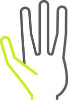 extraterrestre mano línea dos color icono vector