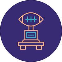 Football Line Two Color Circle Icon vector