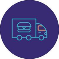 Food Truck Line Two Color Circle Icon vector