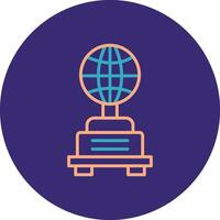 Globe Line Two Color Circle Icon vector
