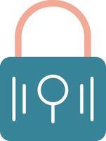 Padlock Glyph Two Color Icon vector
