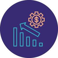 Wind Turbine Line Two Color Circle Icon vector