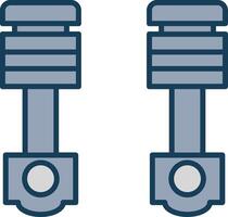 Pistons Line Filled Grey Icon vector