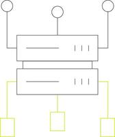 estructura de datos línea icono de dos colores vector