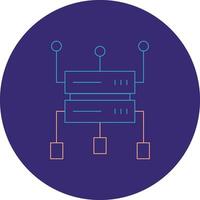Data Structure Line Two Color Circle Icon vector