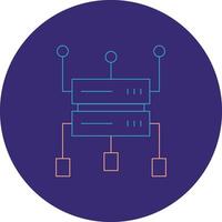 Data Structure Line Two Color Circle Icon vector