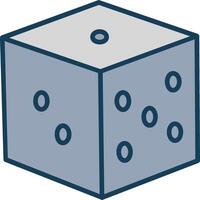 Dice Line Filled Grey Icon vector