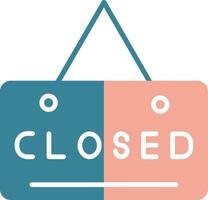 Closed Sign Glyph Two Color Icon vector