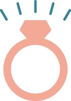 Diamond Ring Glyph Two Color Icon vector