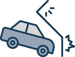 Car Crash Line Filled Grey Icon vector