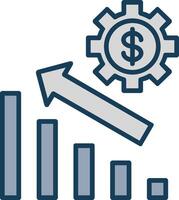 Wind Turbine Line Filled Grey Icon vector