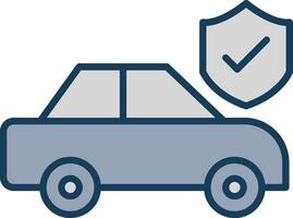 Car Insurance Line Filled Grey Icon vector