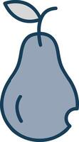 Pear Line Filled Grey Icon vector