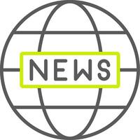 World News Line Two Color Icon vector