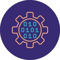 Gear Line Two Color Circle Icon vector