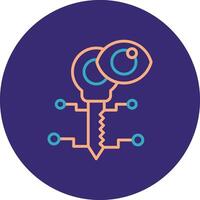 Key Line Two Color Circle Icon vector