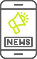 News Feed Line Two Color Icon vector