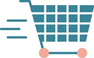 Shopping Cart Glyph Two Color Icon vector