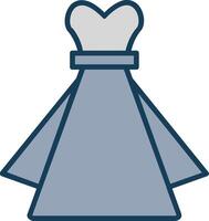 Dress Line Filled Grey Icon vector