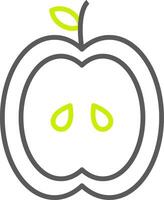 icono de línea de manzana de dos colores vector