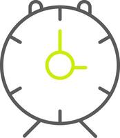 alarma reloj línea dos color icono vector