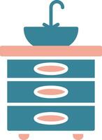 Sink Glyph Two Color Icon vector