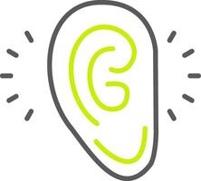 Listening Line Two Color Icon vector