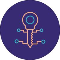 Key Line Two Color Circle Icon vector