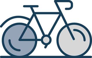 bicicleta línea lleno gris icono vector