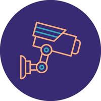 Cctv Line Two Color Circle Icon vector